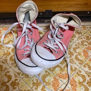 Pink high top converse
